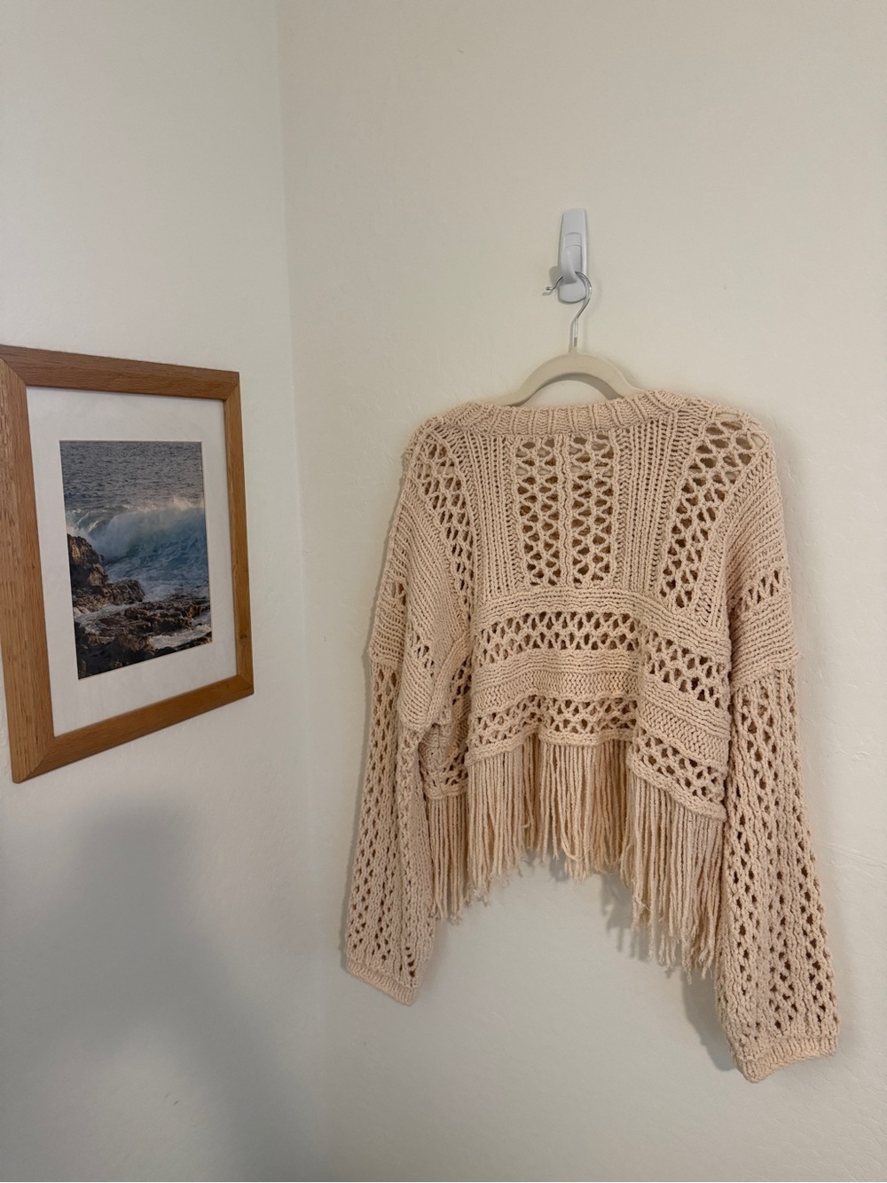 NWOT Free People Higher Love Fringe Sweater - Picture 5 of 5